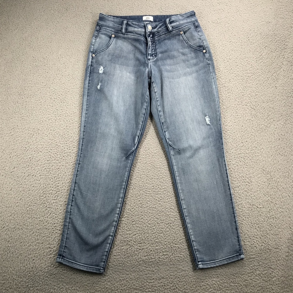 JUST JEANS Womens Size 9‎ Boyfriend Ankle Amaze Knit Distressed Stretch Denim